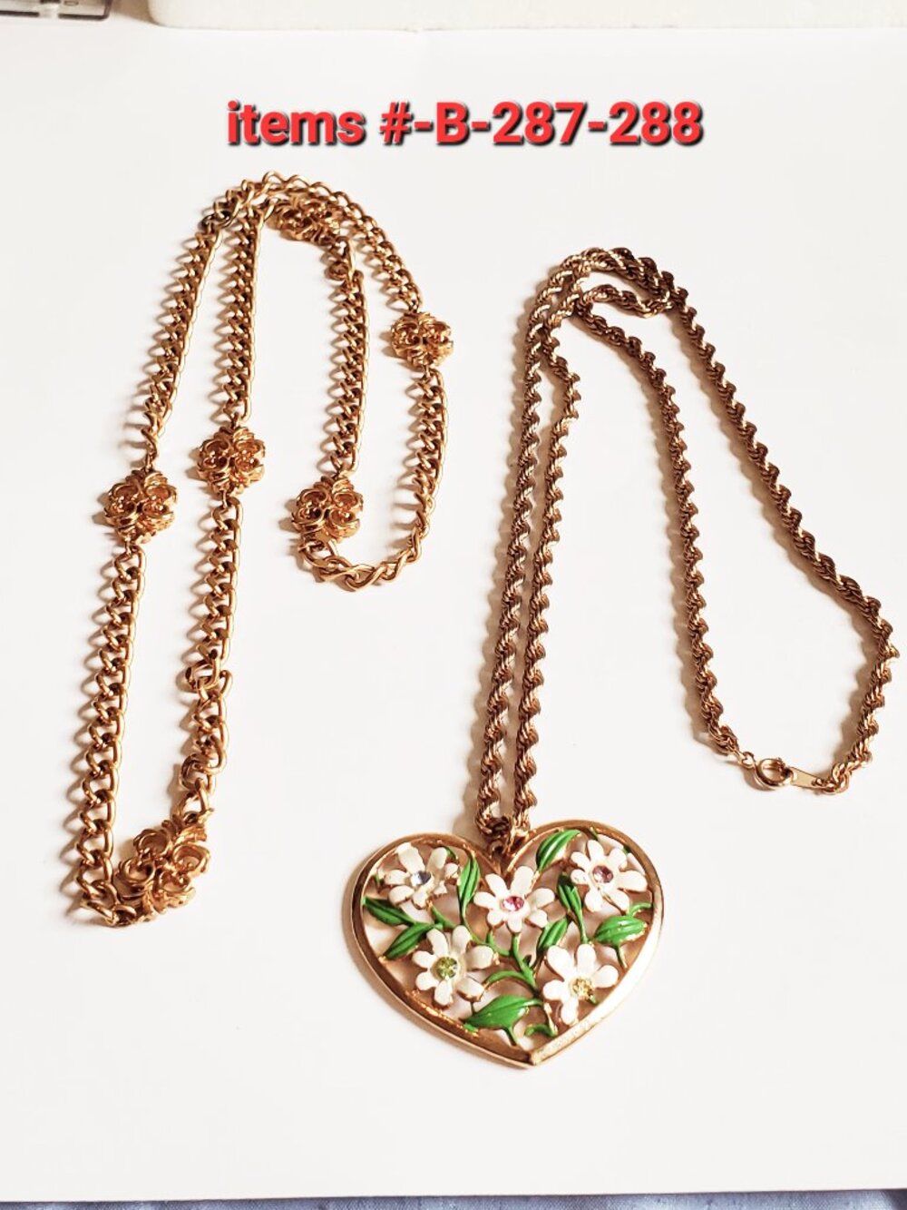 2Gold Chain Necklaces, items # B-287-288, . wt. 93 grams.